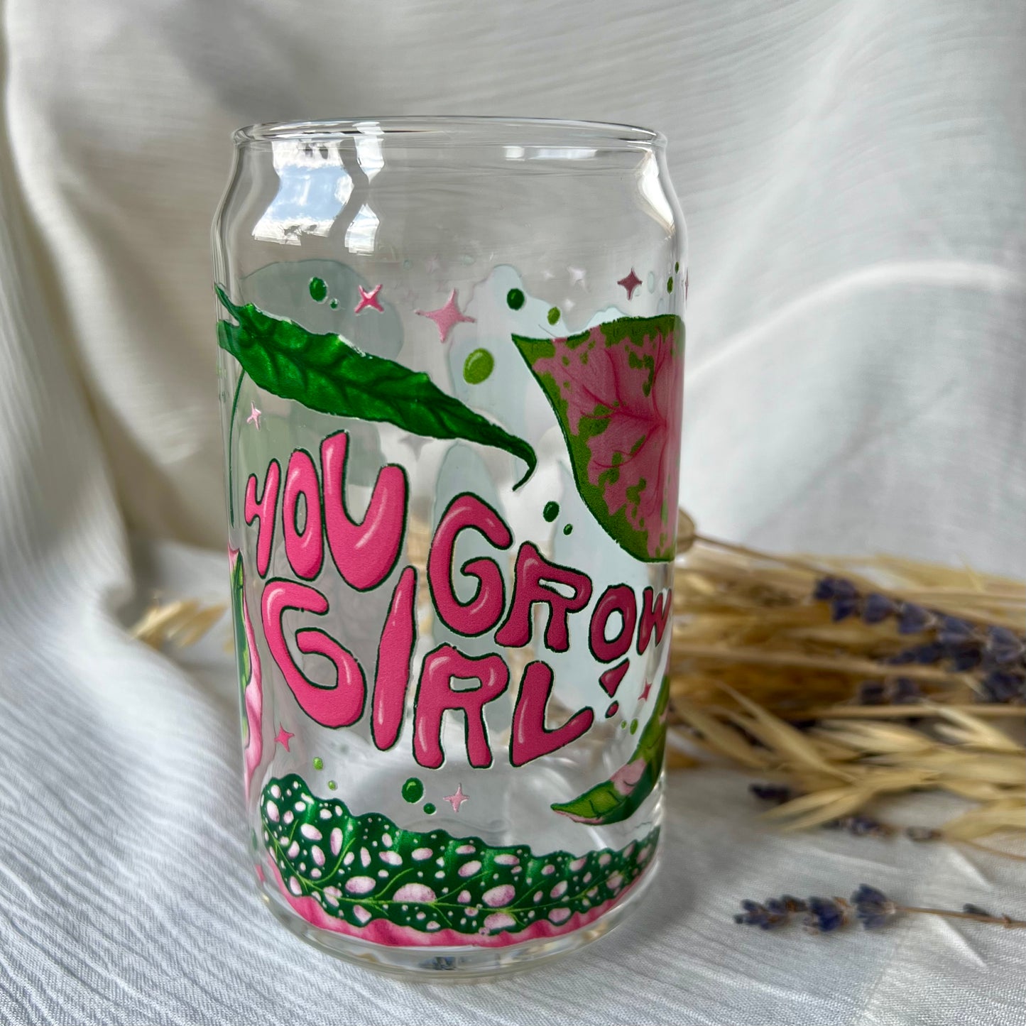 Design glass "You Grow Girl"