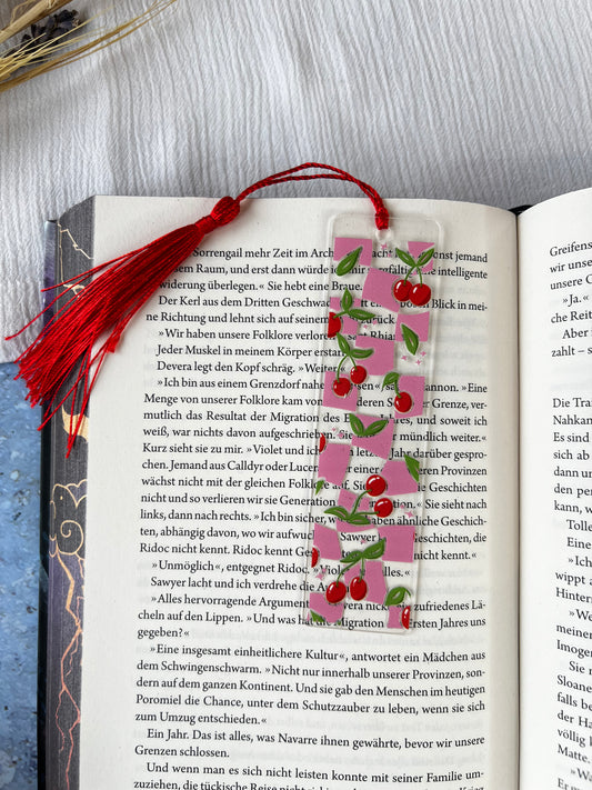 Acryl-Lesezeichen „Cherry Reads“