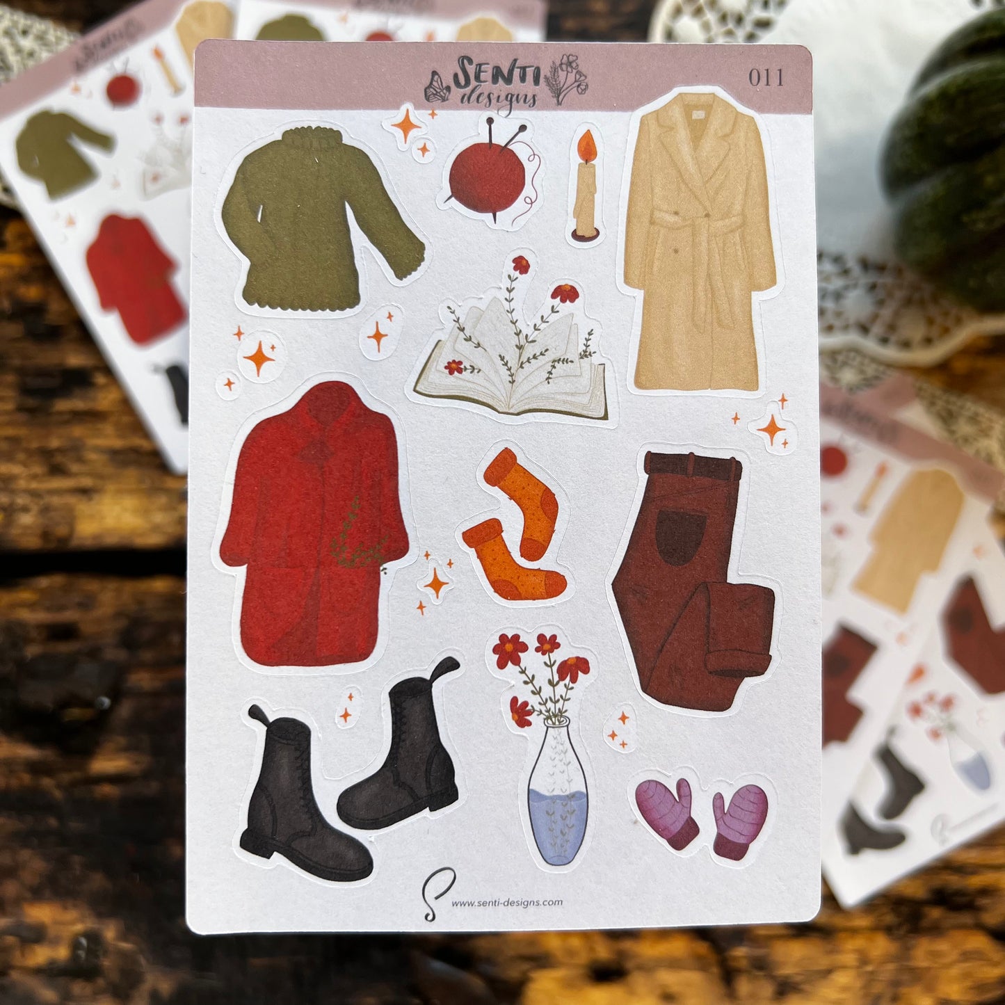 Sticker Sheet - Autumn &amp; Winter Clothes