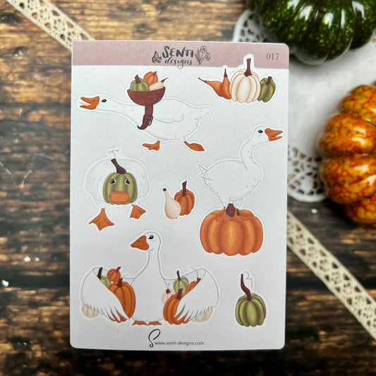 Sticker Sheet - Pumpkin Goose