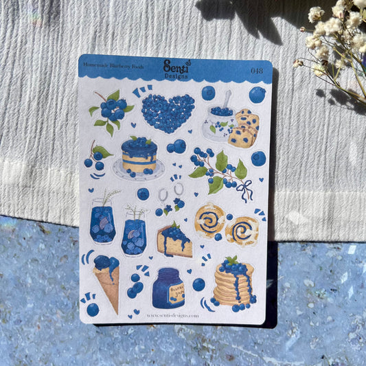 Sticker Sheet - Homemade Blueberry Foods