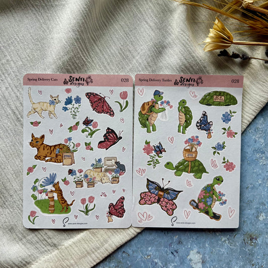 Sticker Sheet - Cats &amp; Books