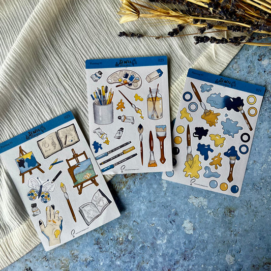 Sticker Sheet - Cats &amp; Books