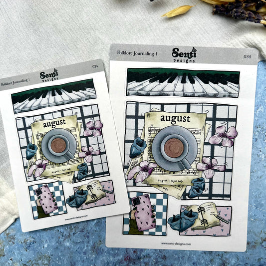 Sticker Sheet - Cats &amp; Books