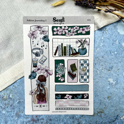Sticker Sheet - Cats &amp; Books