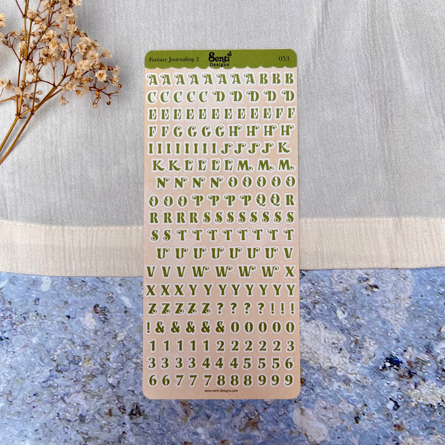 Sticker Sheet - Green Alphabet