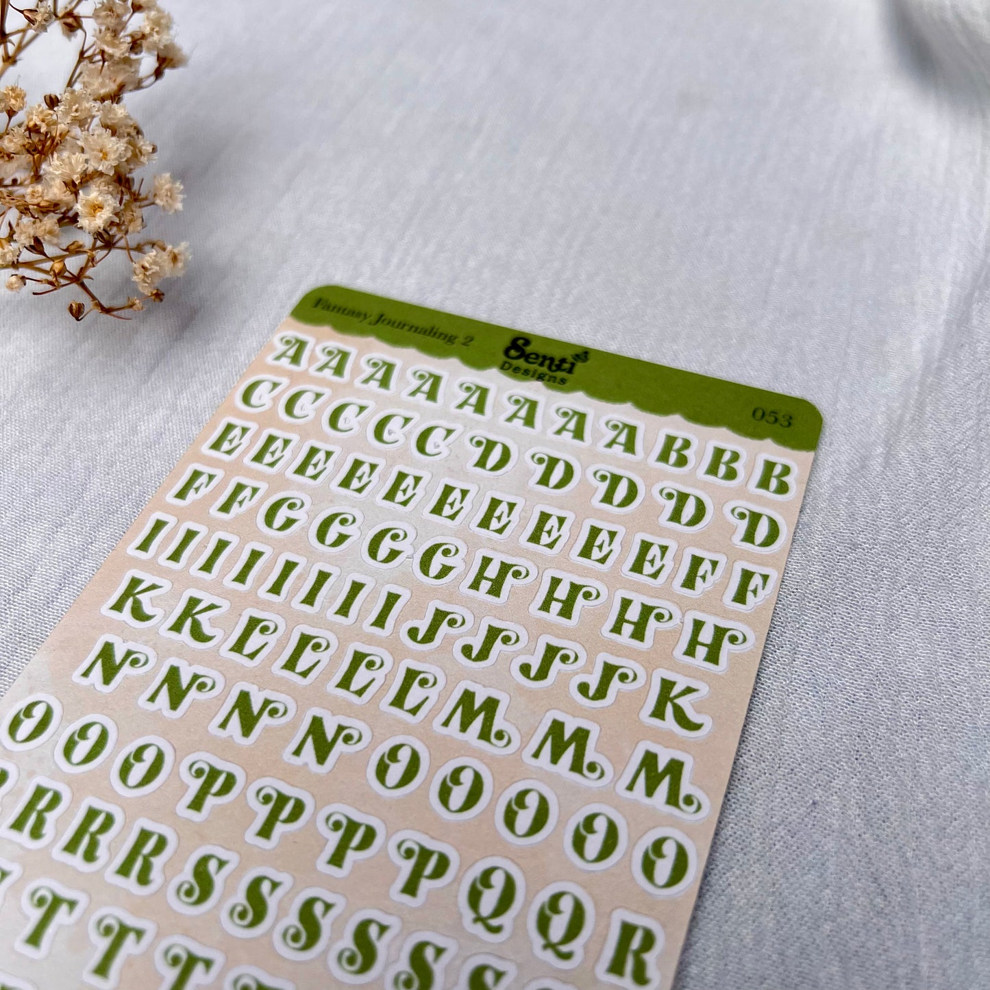 Sticker Sheet - Green Alphabet