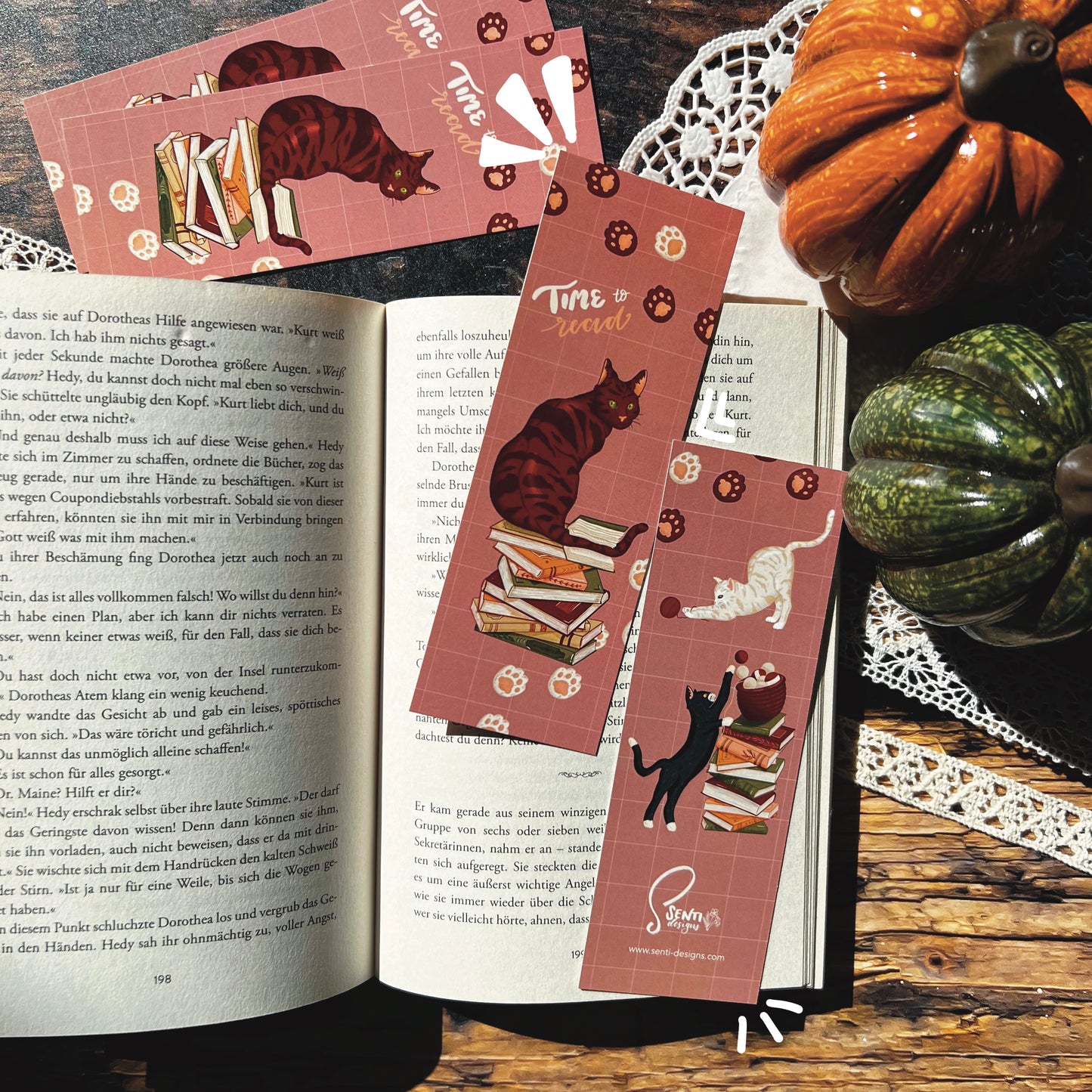 Bookmarks - Cats and Books