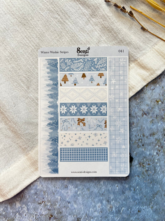Sticker Sheet - Winter Washie Stripes