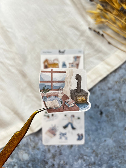 Sticker Sheet - Cats &amp; Books