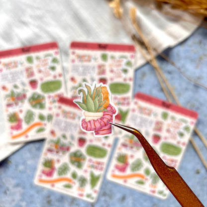 Sticker Sheet - Cats &amp; Books